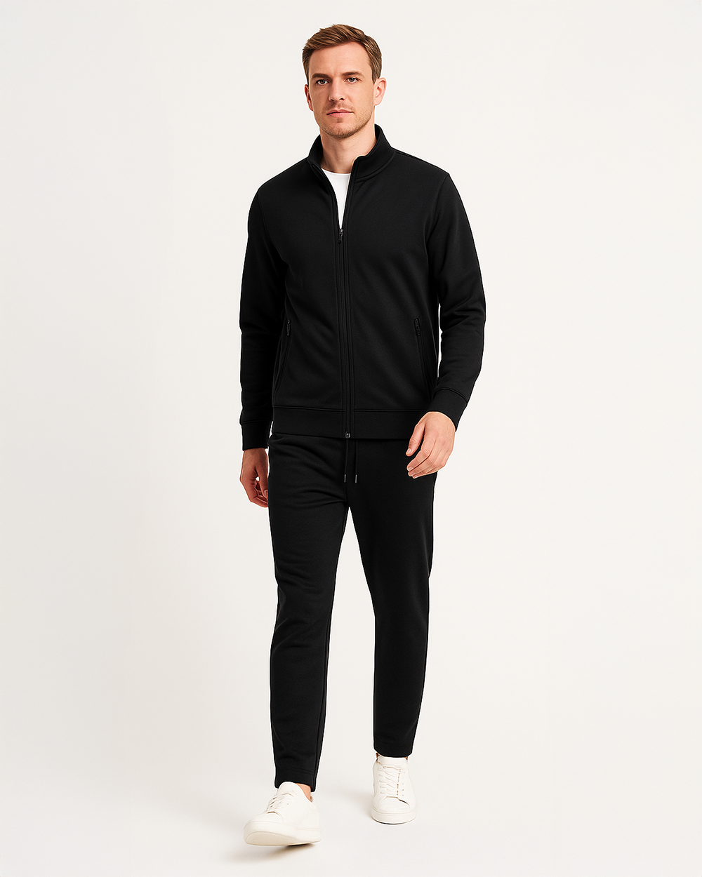 Schmal geschnittener Jogginganzug mit Reißverschlussjacke