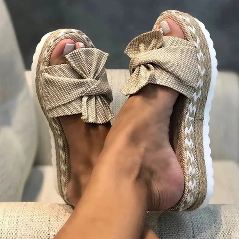 Nina | Damen-Sandalen Gewebter Keilabsatz Elegant Komfortabel 0