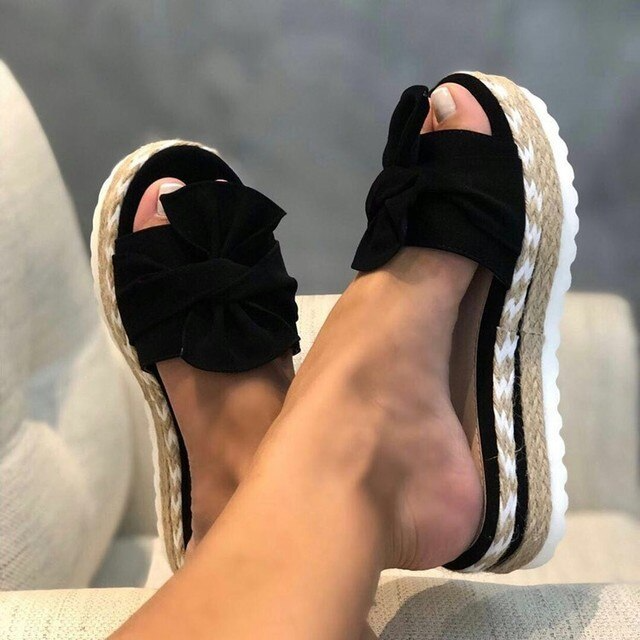 Nina | Damen-Sandalen Gewebter Keilabsatz Elegant Komfortabel 1