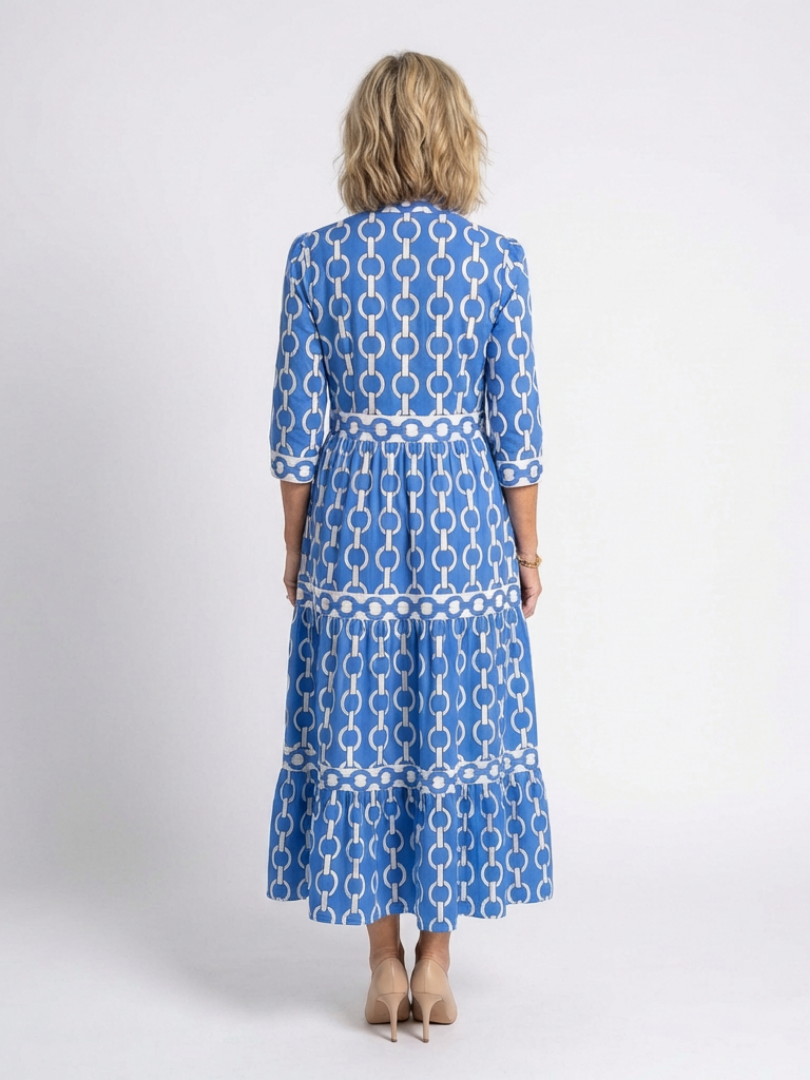 Nora | Elegantes Midikleid Sommer mit Kettenmuster – Vielseitig & Modern 2