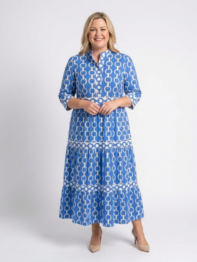 Nora | Elegantes Midikleid Sommer mit Kettenmuster – Vielseitig & Modern 3