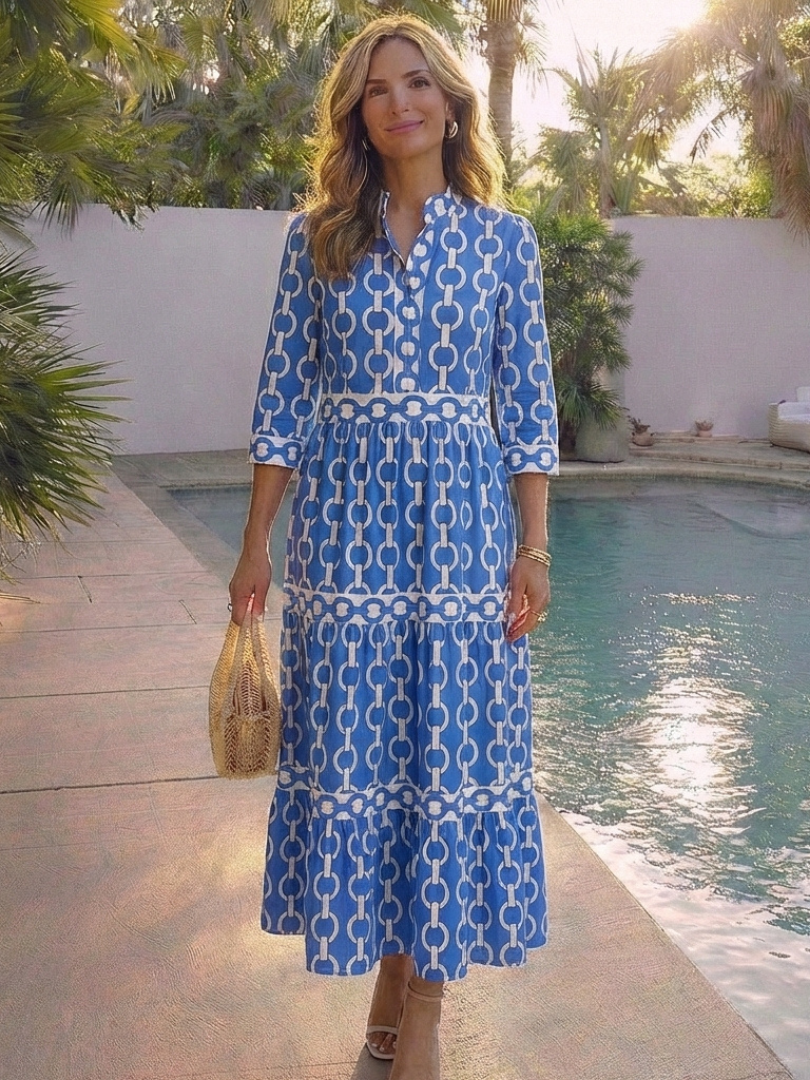 Nora | Elegantes Midikleid Sommer mit Kettenmuster – Vielseitig & Modern 5