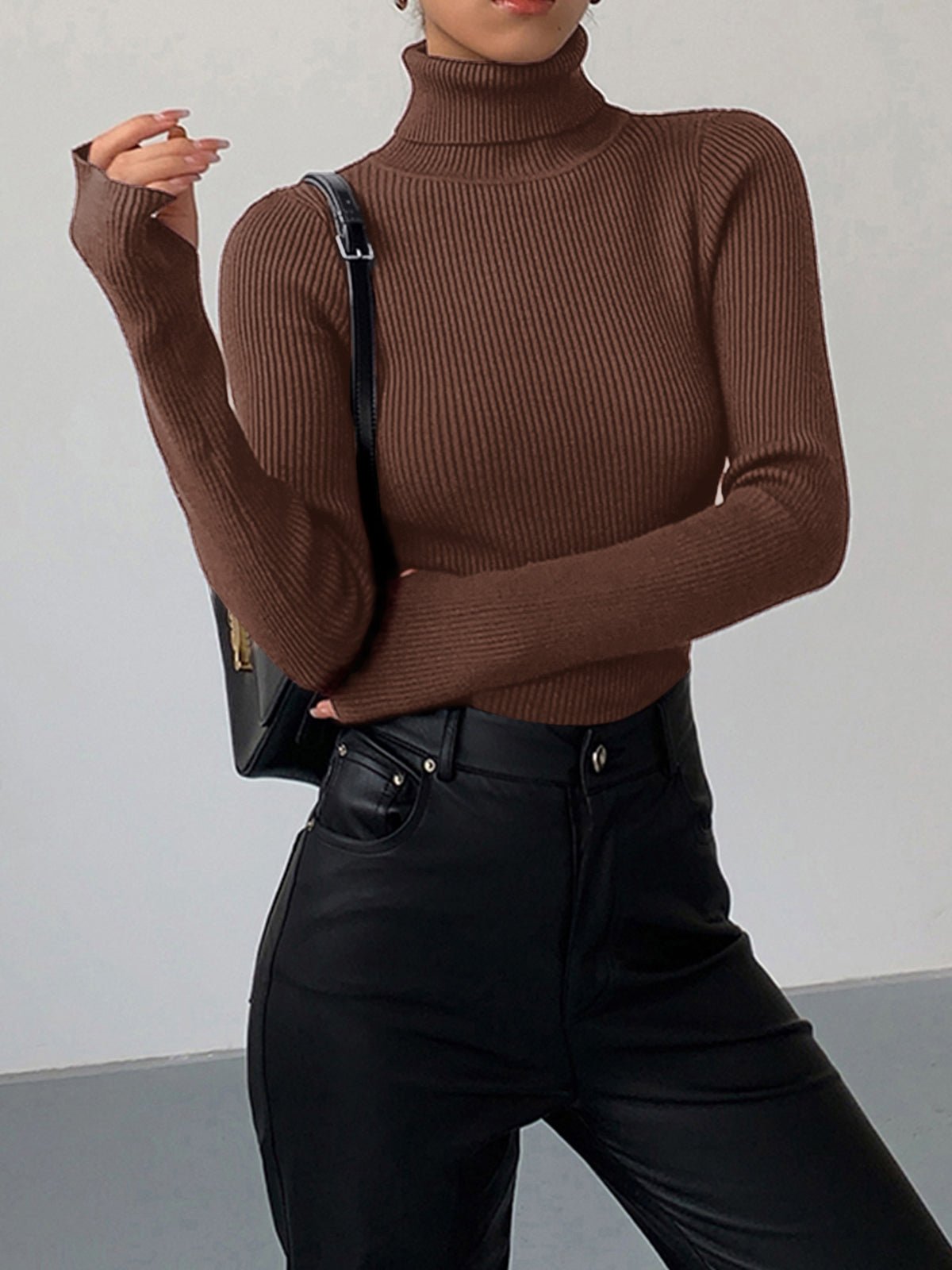 Olivia | Eleganter und schlichter Rippstrick-Rollkragenpullover 3