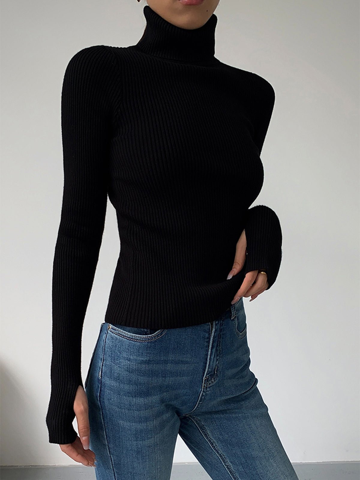Olivia | Eleganter und schlichter Rippstrick-Rollkragenpullover 6