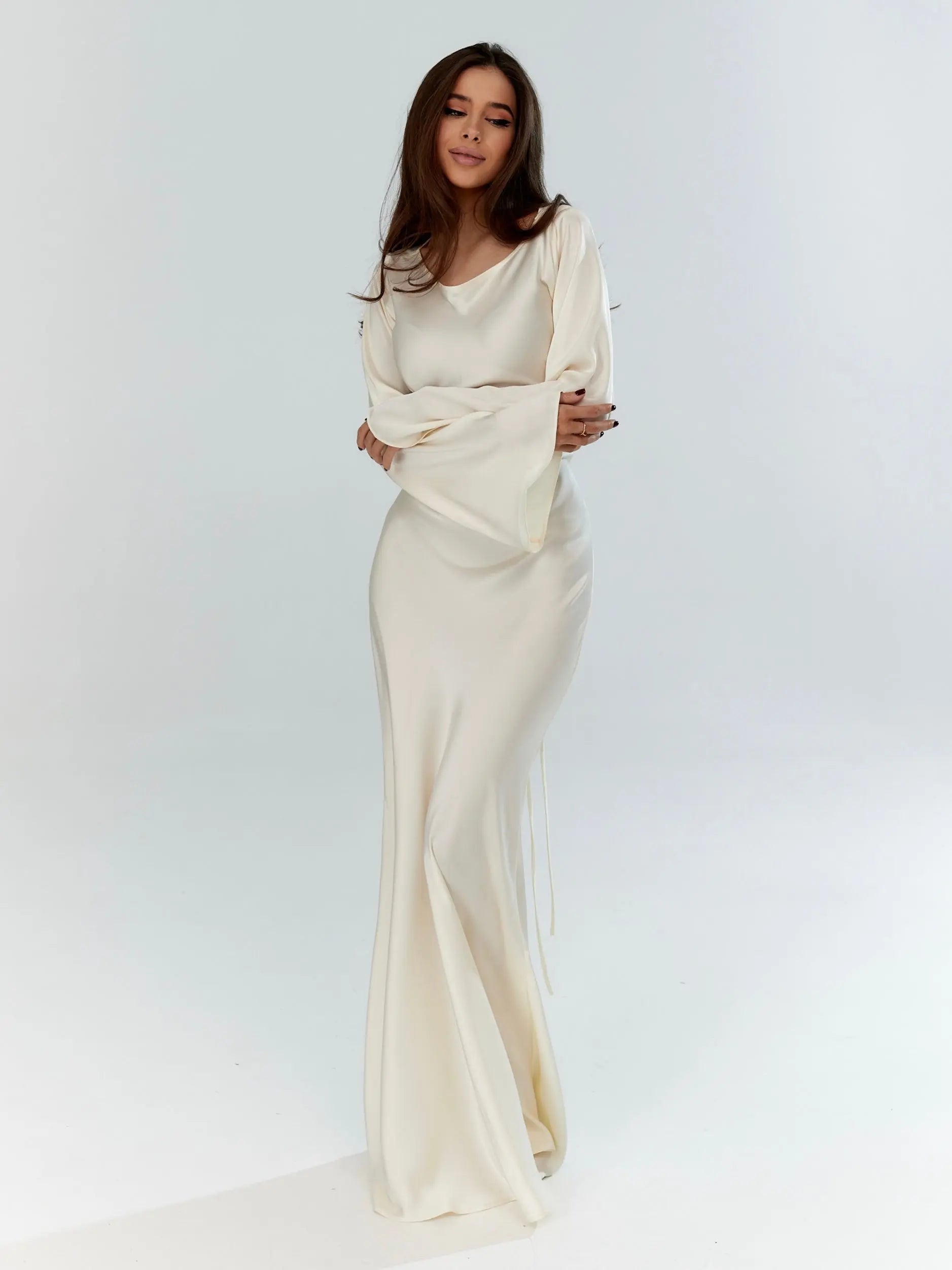 Ophelia | Elegantes Maxikleid Langarm für Damen – Figurbetont & Festlich 0