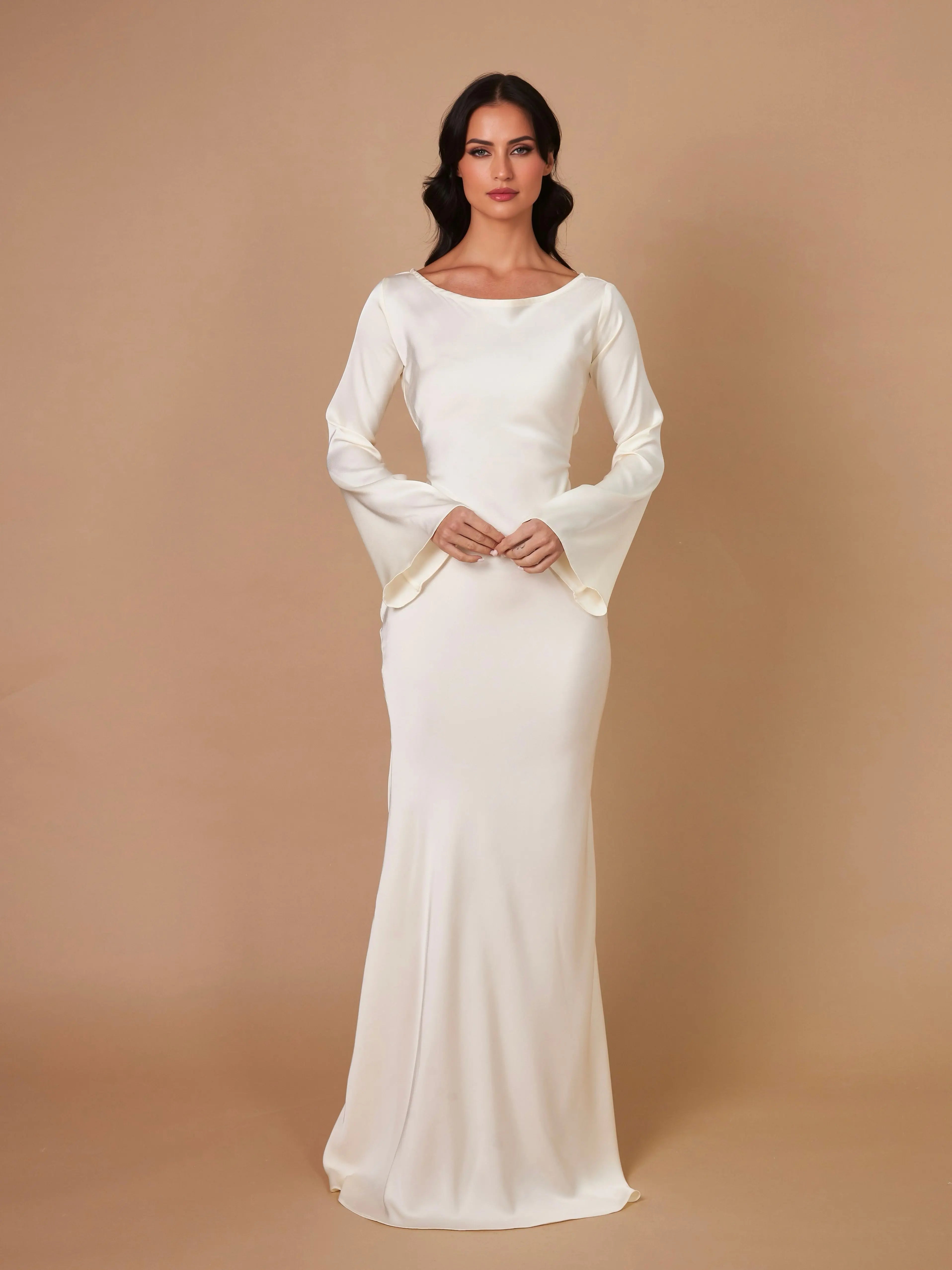 Ophelia | Elegantes Maxikleid Langarm für Damen – Figurbetont & Festlich 8