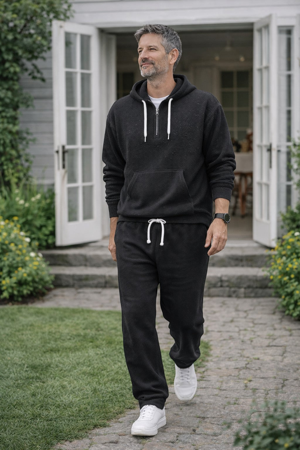 Oskar | Atmungsaktives, Weiches & Modernes Waffelstrick-Hoodie und Jogginghose Set 5