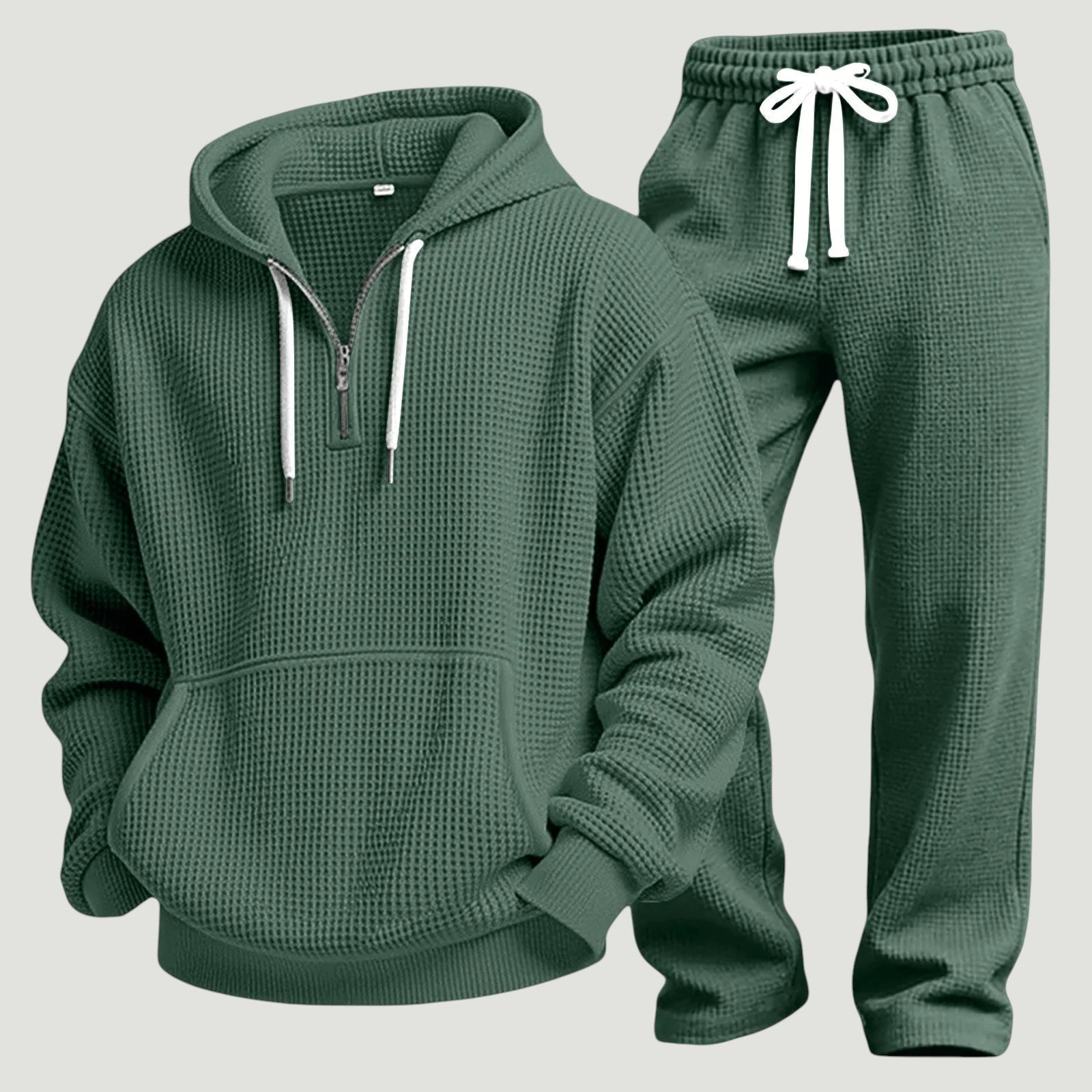 Oskar | Atmungsaktives, Weiches & Modernes Waffelstrick-Hoodie und Jogginghose Set 7