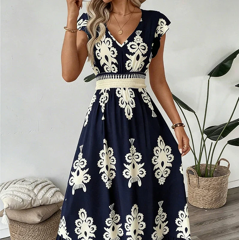 Osyrel | Elegantes, Weiches & Stilvolles Bedrucktes Midikleid 14
