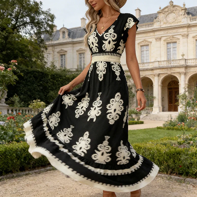 Osyrel | Elegantes, Weiches & Stilvolles Bedrucktes Midikleid 2