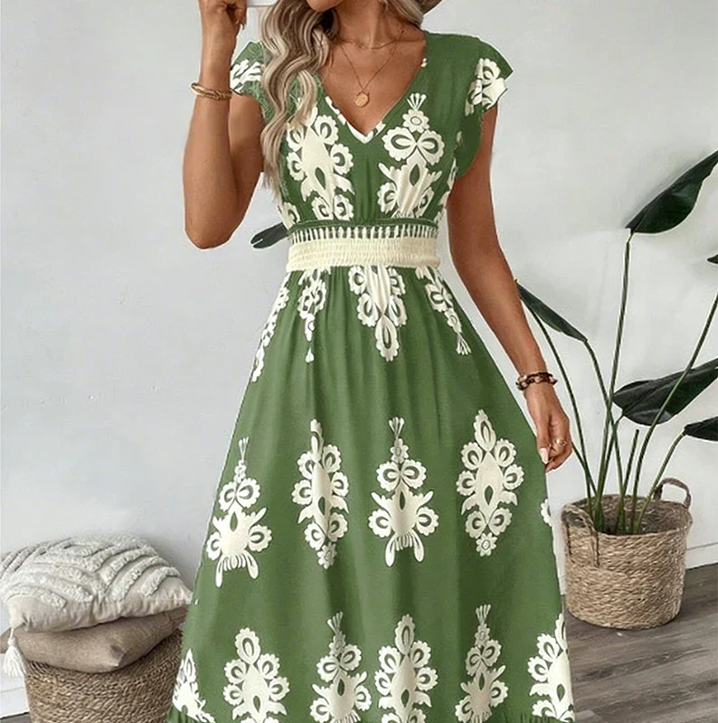 Osyrel | Elegantes, Weiches & Stilvolles Bedrucktes Midikleid 5