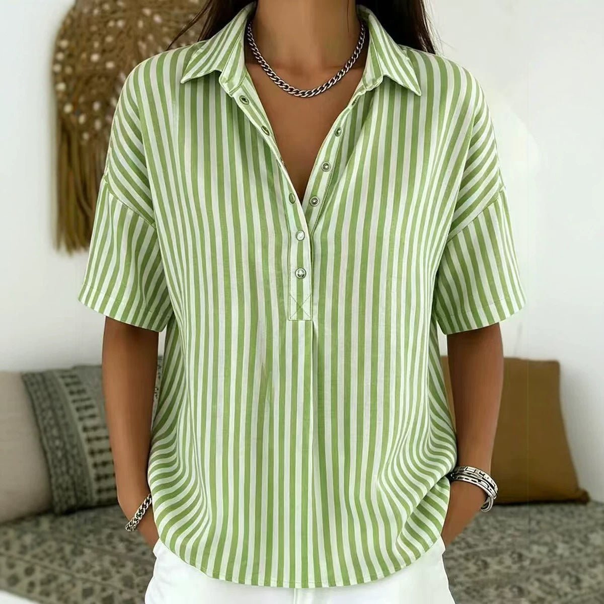 Penelope | Bequeme und schicke gestreifte Bluse mit Kragen 1