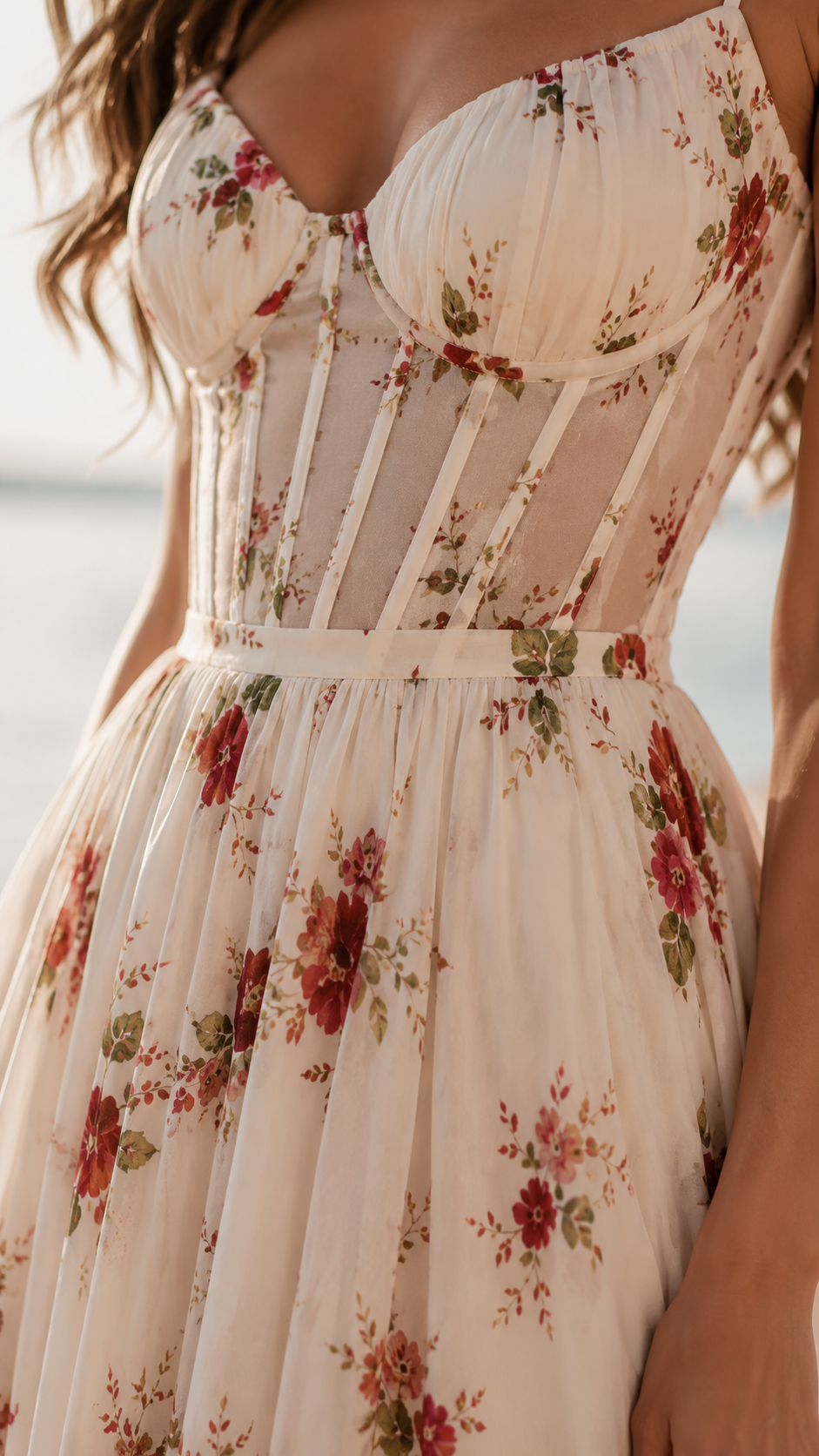 Queniva | Elegantes, Fließendes Maxikleid für Damen – Feminine Silhouette mit Blumenmuster 3