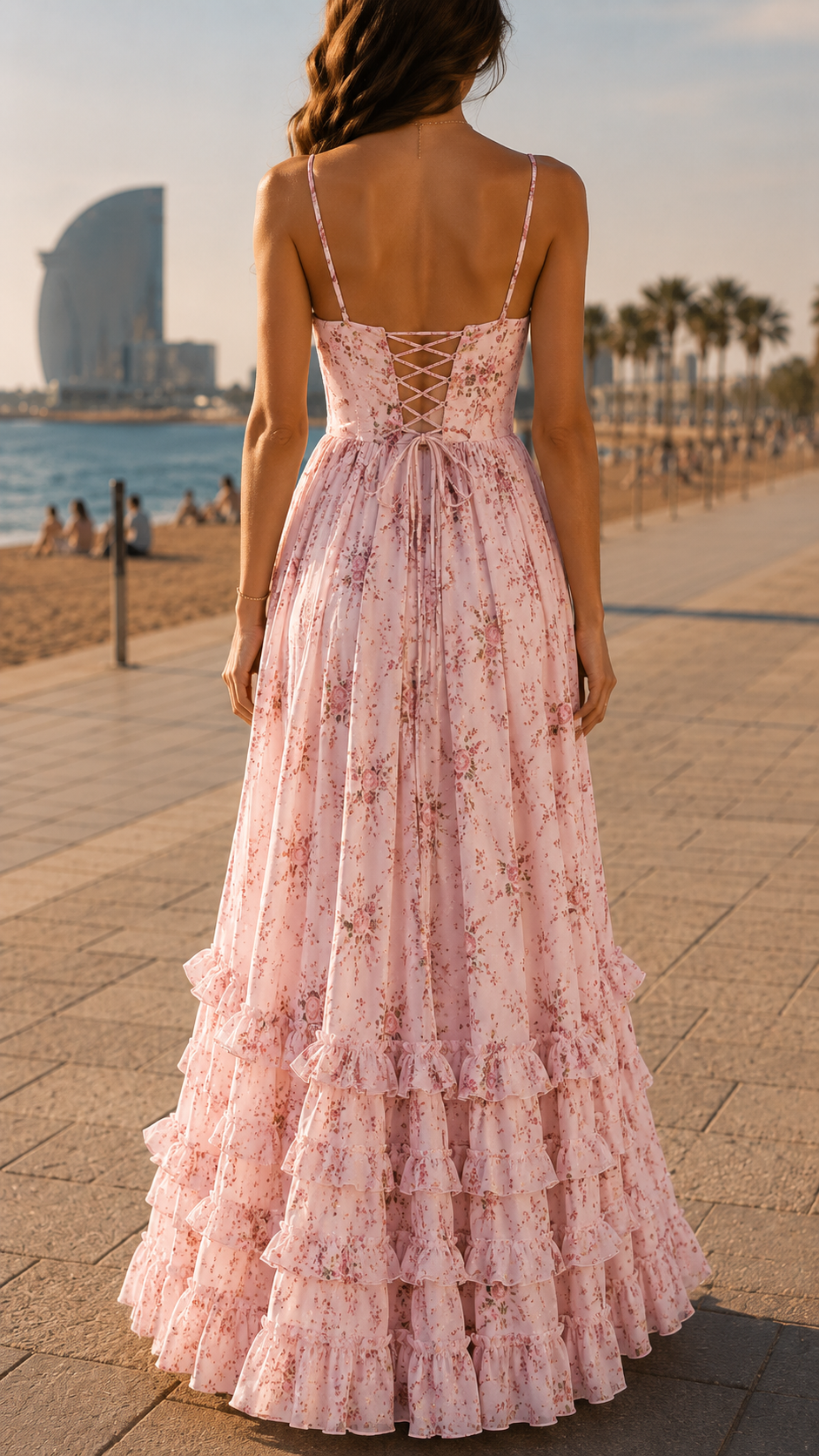 Queniva | Elegantes, Fließendes Maxikleid für Damen – Feminine Silhouette mit Blumenmuster 6