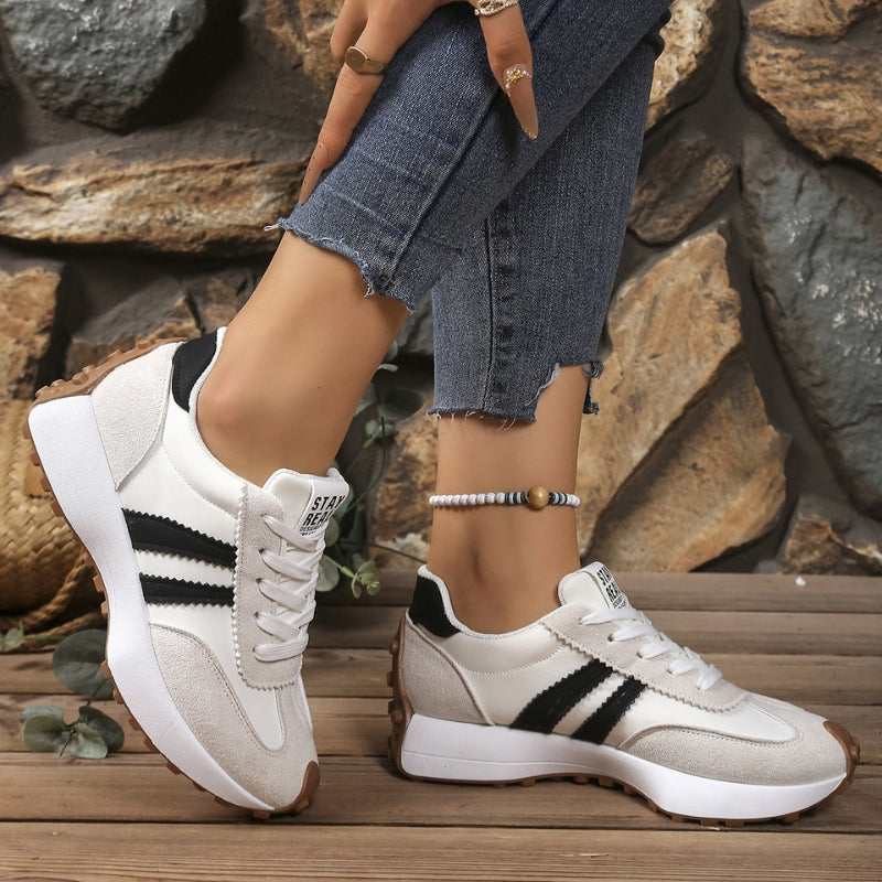 Riva | Retro Sneaker Damen Plateau Schnürung Komfortabel 4
