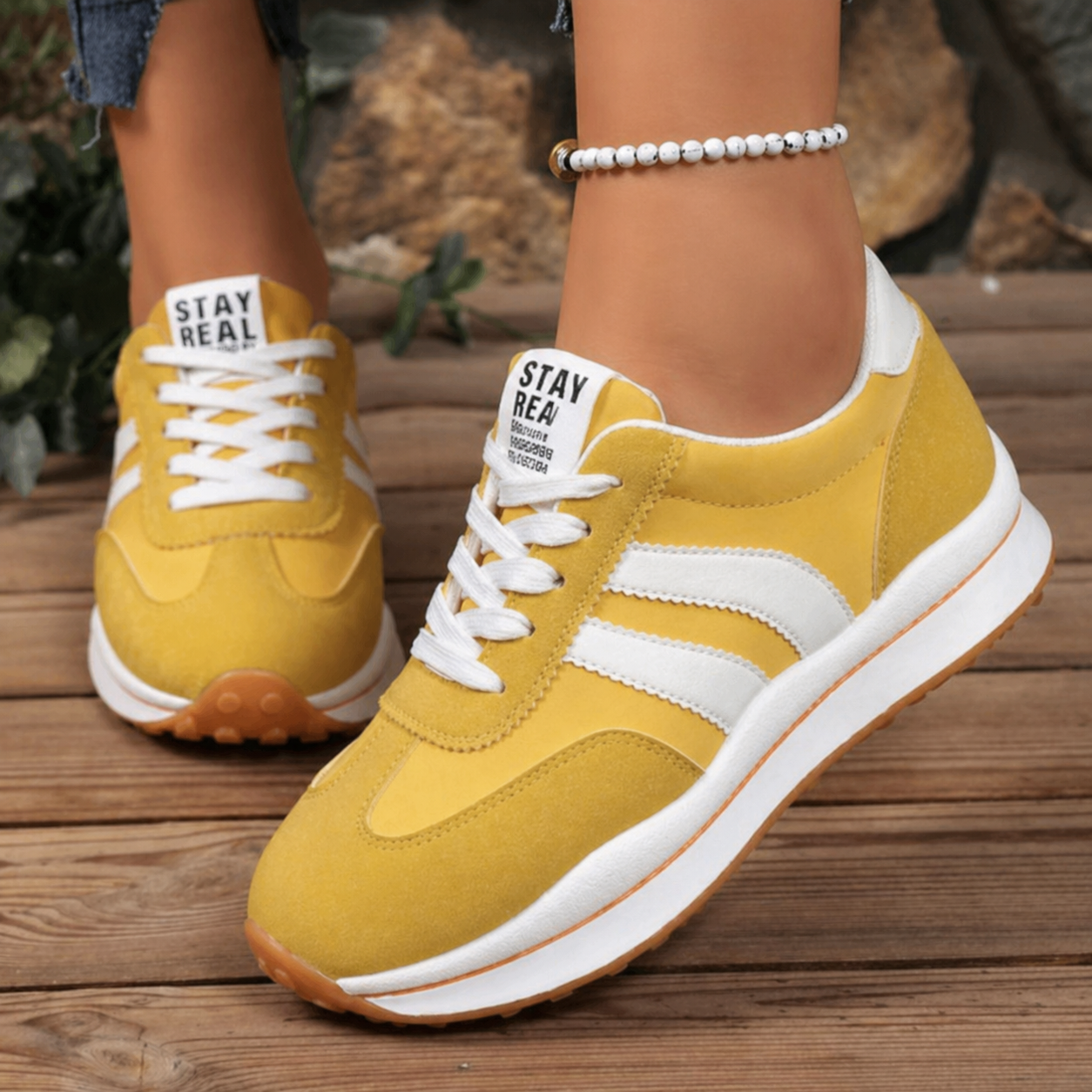 Riva | Retro Sneaker Damen Plateau Schnürung Komfortabel 5