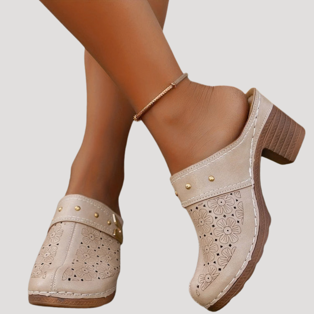 Rosabelle | Damen Clog Mule Blockabsatz Casual Slip-On Stil Elegant 4
