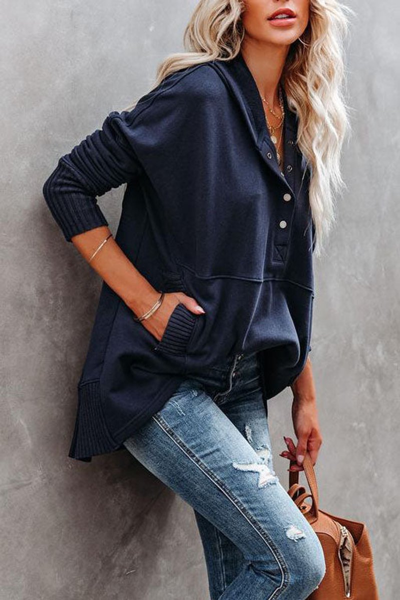 Rosie | Lang geschnittener Damen-Kapuzenpullover mit Kordelzug 6