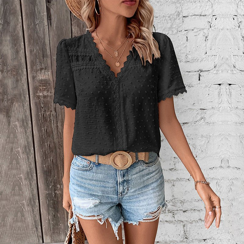 Sandra | Romantische und luftige Boho-Bluse mit Schweizer Pünktchenmuster 6