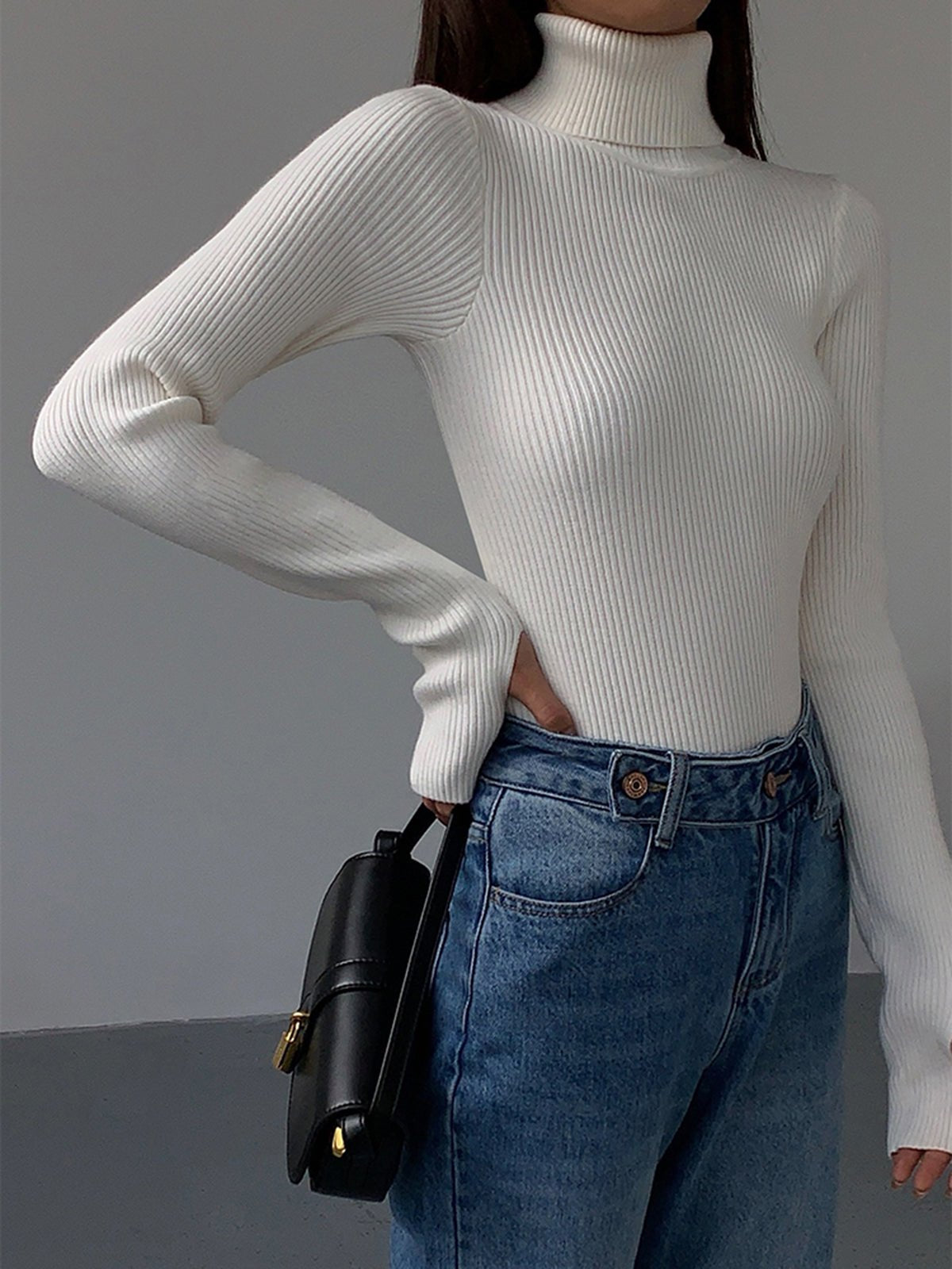 Scarlett | Leichter, gerippter Damen-Rollkragenpullover aus Strick 8