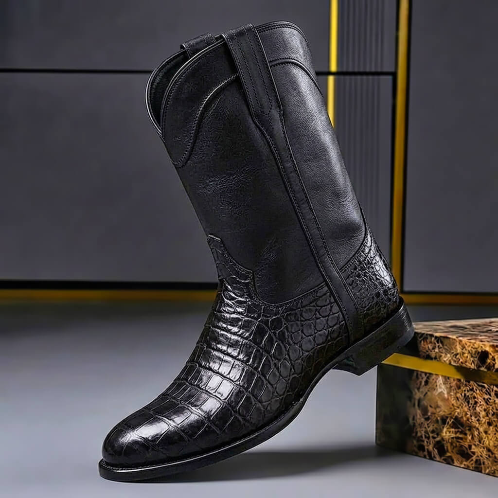 Scarlett | Vintage-Stiefel aus strukturiertem Leder 1