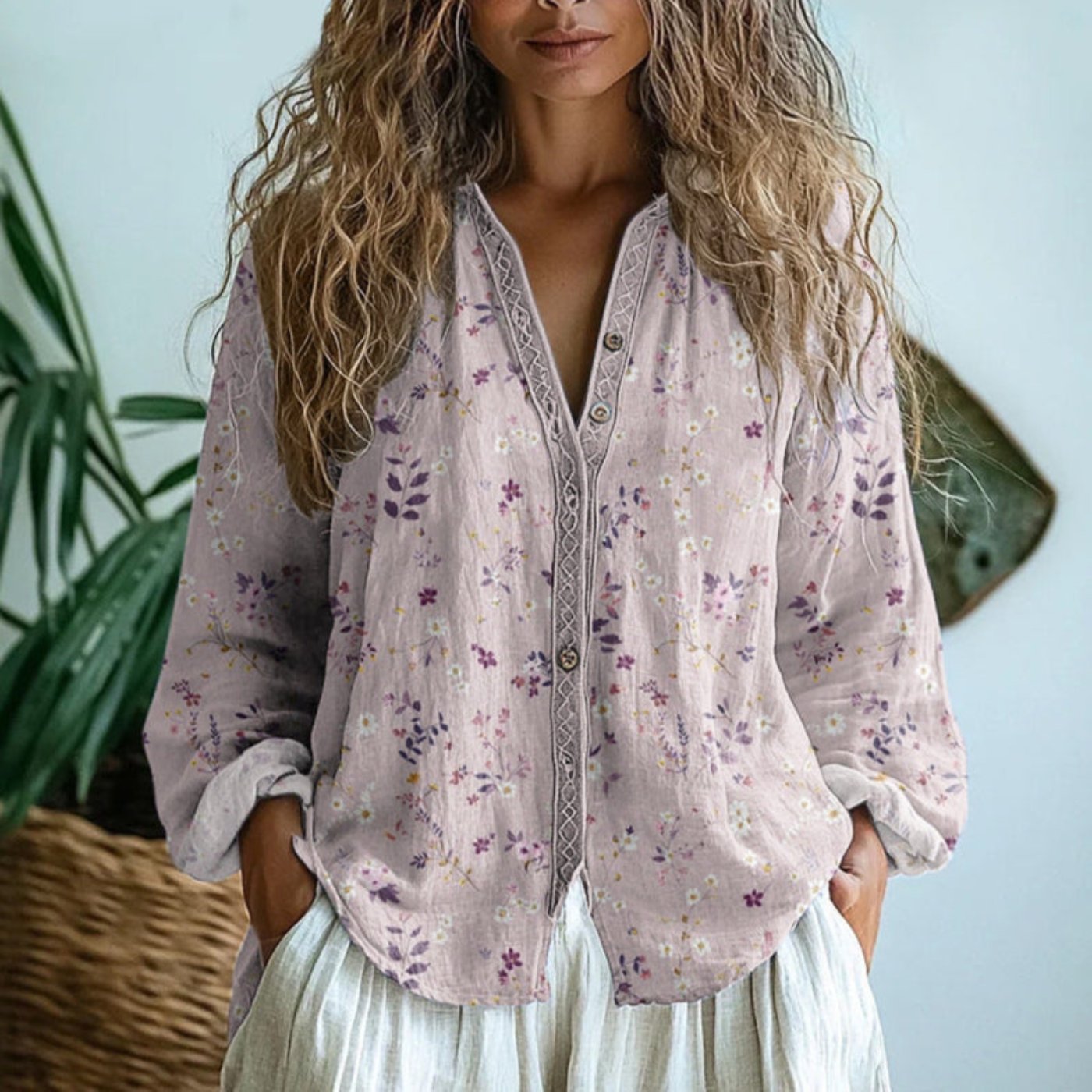 Sienna | Leichte und elegante Leinenbluse im Bohème-Stil 1