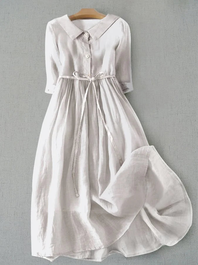Sofia | Damenkleid Baumwoll-Leinen-Mix Elegant Sommer Stil 1