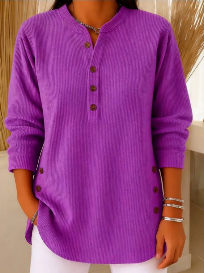 Sofia | Vielseitiges und stylisches Henley-Rippstrick-Tunika-Top 9