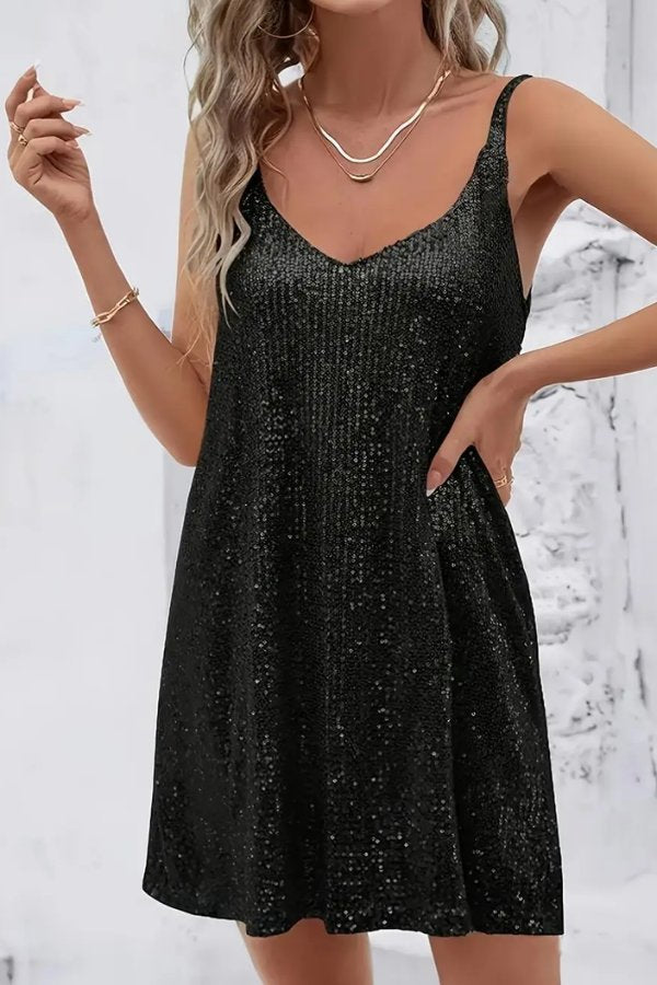 Sophia | Strahlendes und bequemes Pailletten-Minikleid 9