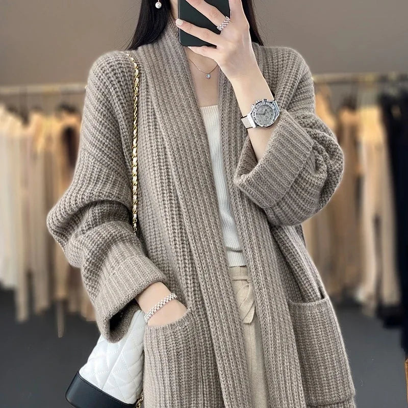 Sora | Black Cardigan Open Knit Relaxed Fit Elegant Layering 2