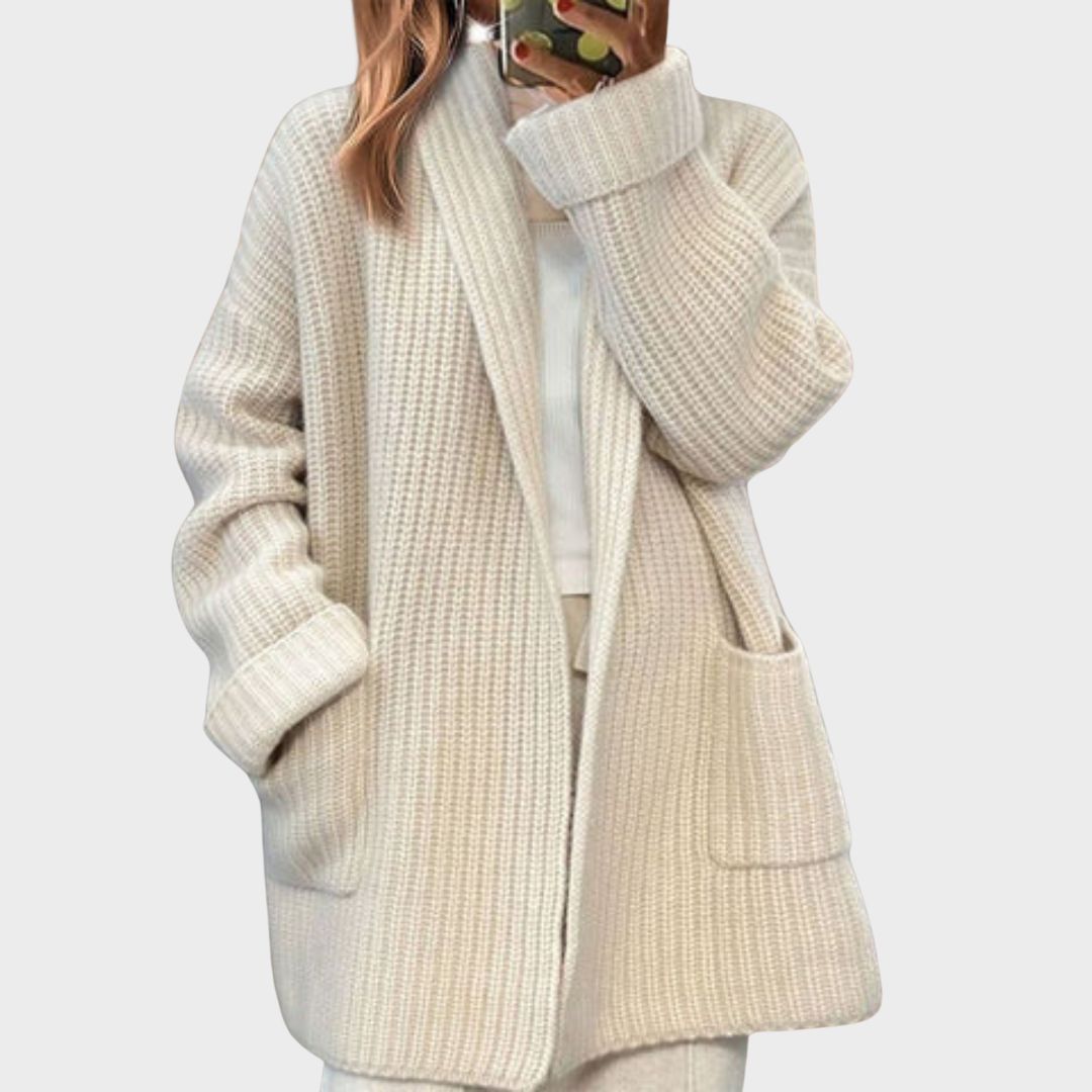 Sora | Black Cardigan Open Knit Relaxed Fit Elegant Layering 3