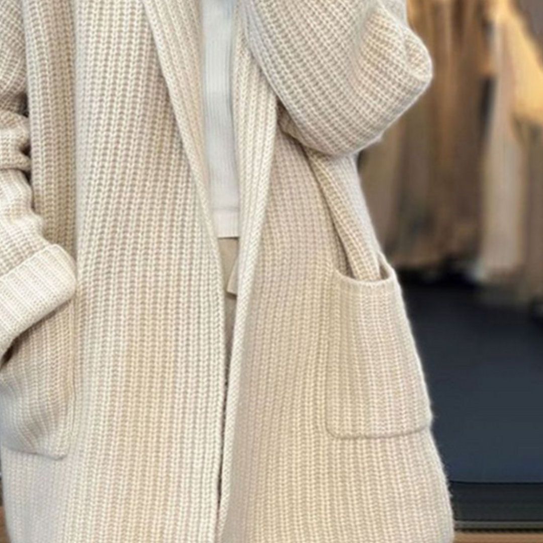 Sora | Black Cardigan Open Knit Relaxed Fit Elegant Layering 4