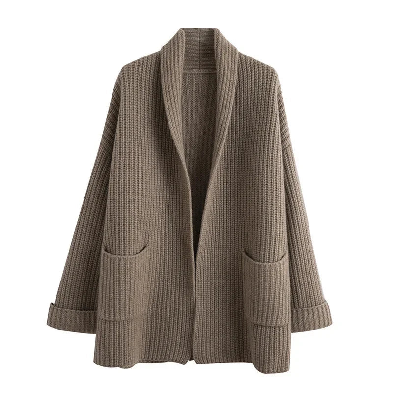 Sora | Black Cardigan Open Knit Relaxed Fit Elegant Layering 7