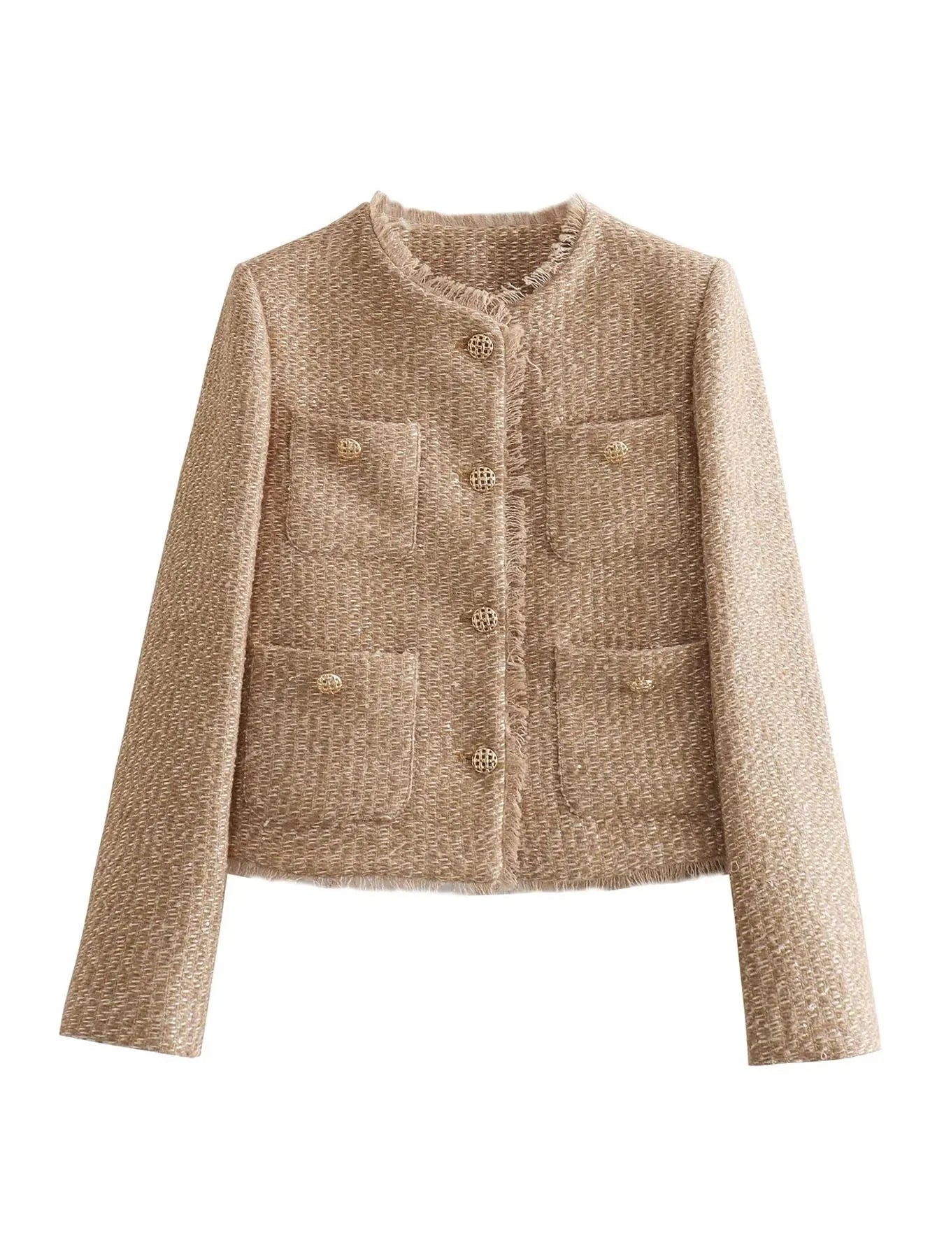 Tara | Elegante, Figurbetonte & Stilvolle Damen Tweed Jacke 3