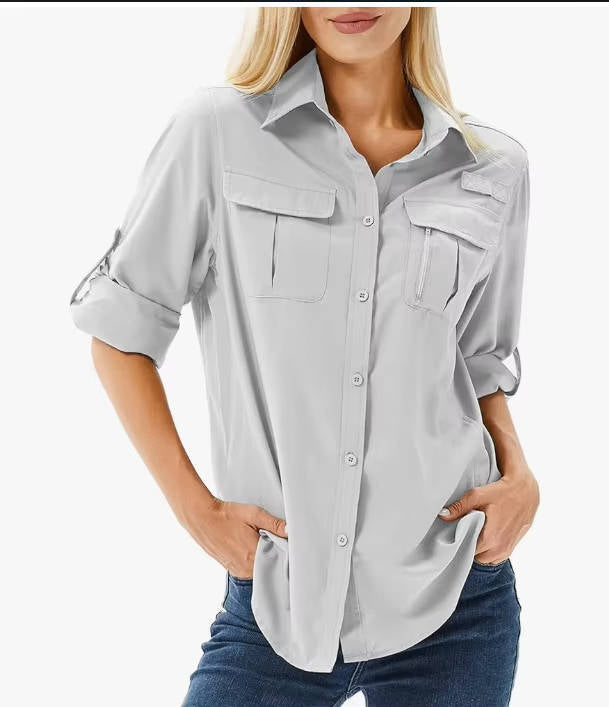 Tara | Wanderhemd Damen Langarm UPF 50 Atmungsaktiv Safari Stil 1
