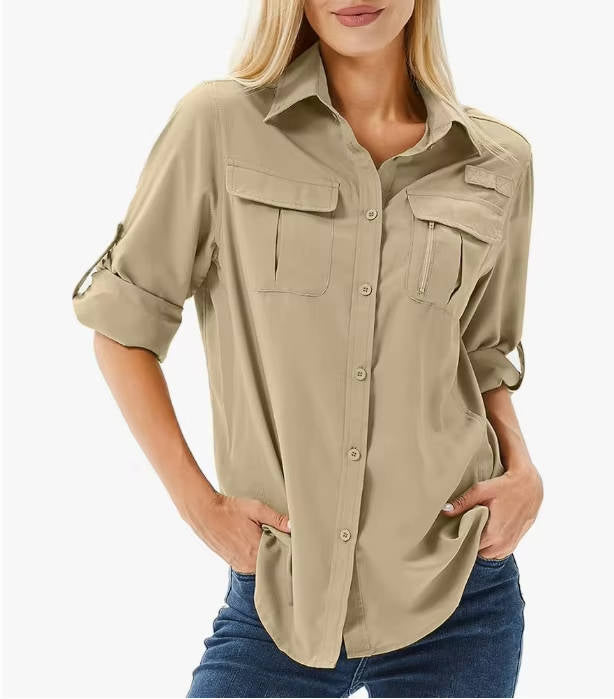 Tara | Wanderhemd Damen Langarm UPF 50 Atmungsaktiv Safari Stil 5