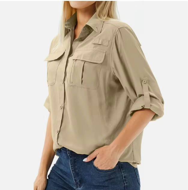 Tara | Wanderhemd Damen Langarm UPF 50 Atmungsaktiv Safari Stil 7