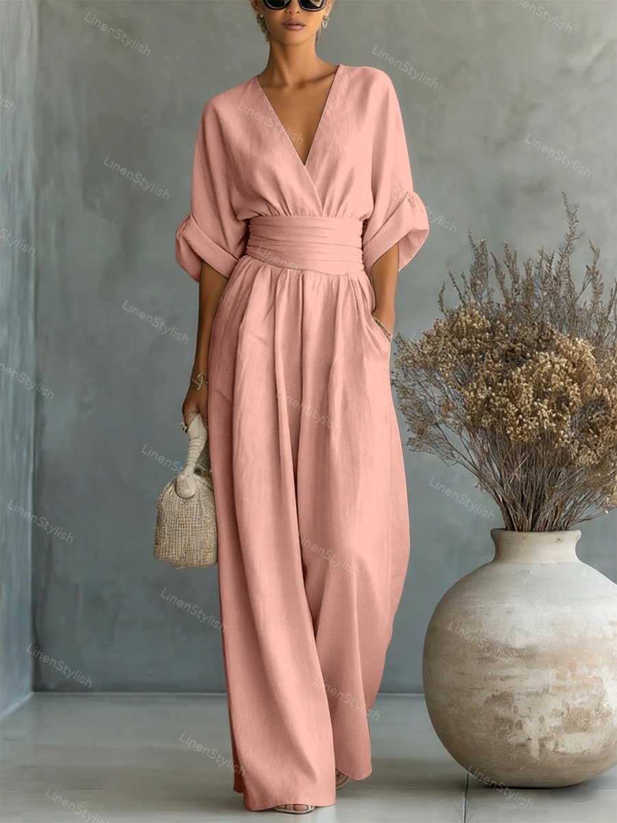 Tessa | Jumpsuit Damen Elegant V-Ausschnitt Slim Fit Komfort 13