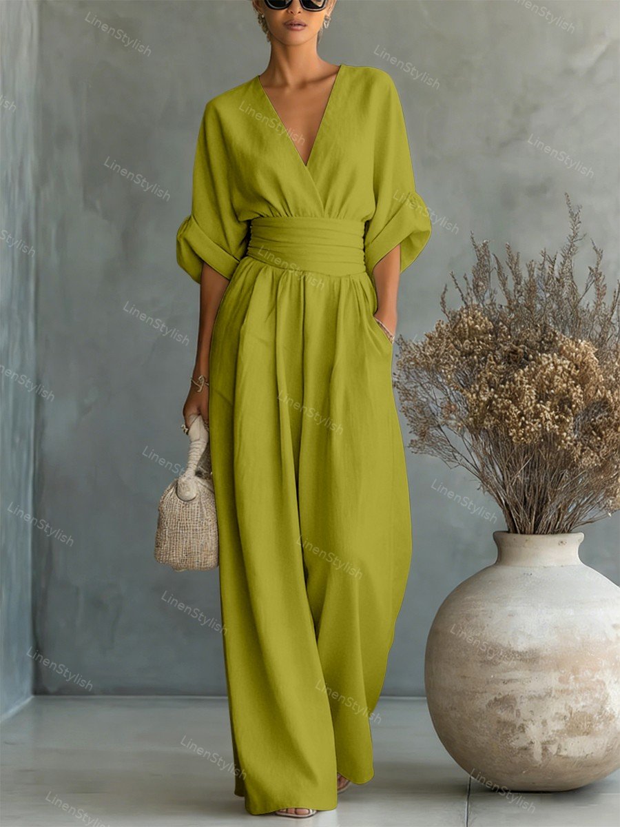Tessa | Jumpsuit Damen Elegant V-Ausschnitt Slim Fit Komfort 6