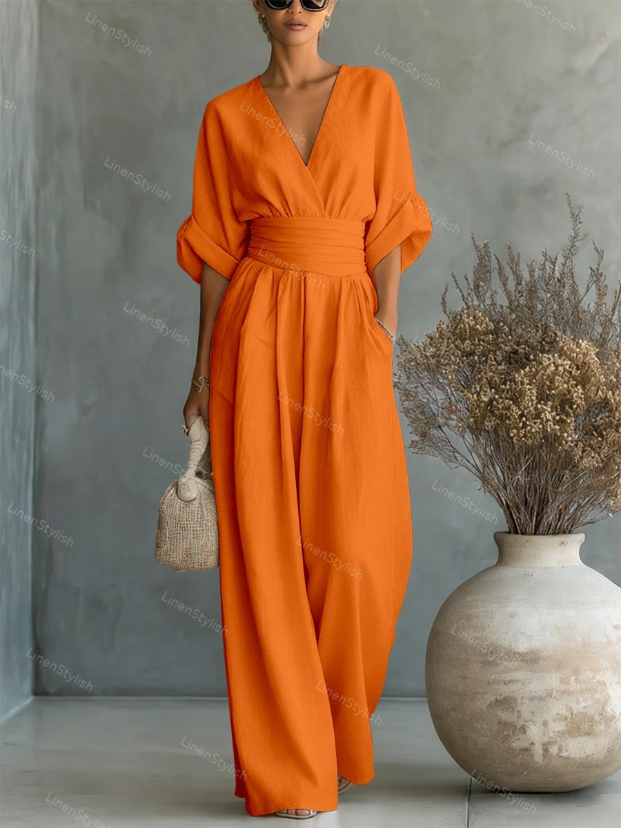 Tessa | Jumpsuit Damen Elegant V-Ausschnitt Slim Fit Komfort 9