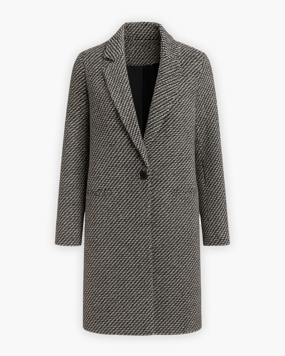 Langer Blazermantel mit Ein-Knopf-Verschluss