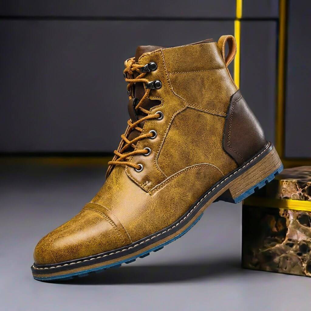 Tristan | Markante und hochwertige zweifarbige Lederstiefel 2