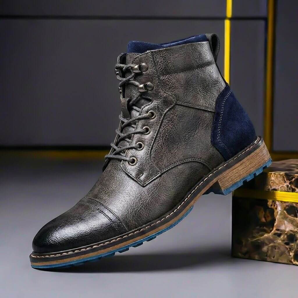 Tristan | Markante und hochwertige zweifarbige Lederstiefel 4
