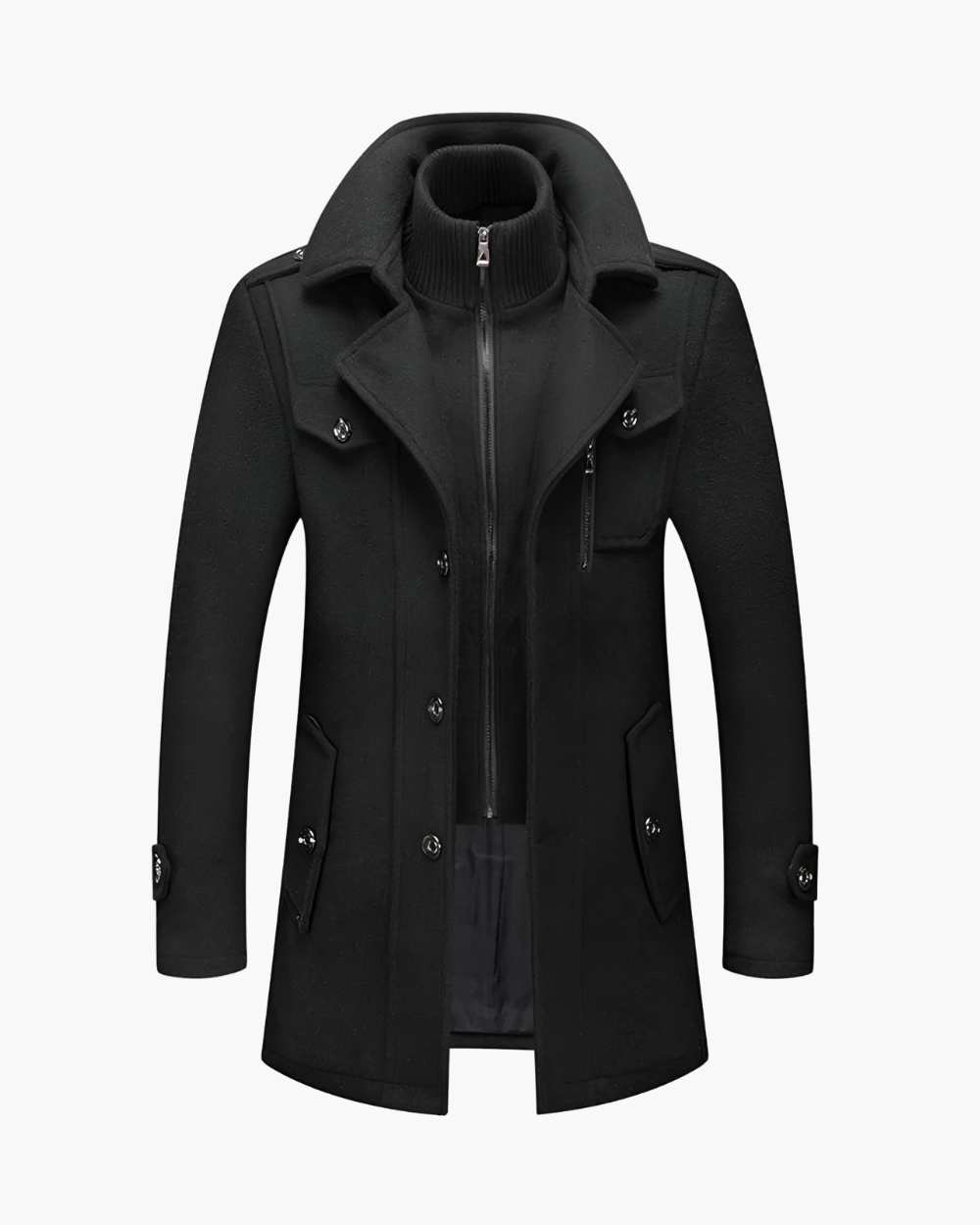 Warmer Kurzmantel mit doppelter Frontpartie