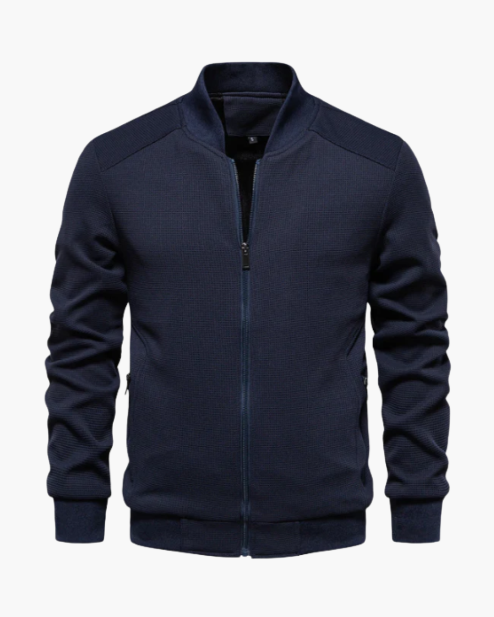 Gerippter Blouson mit Reißverschluss und Stehkragen