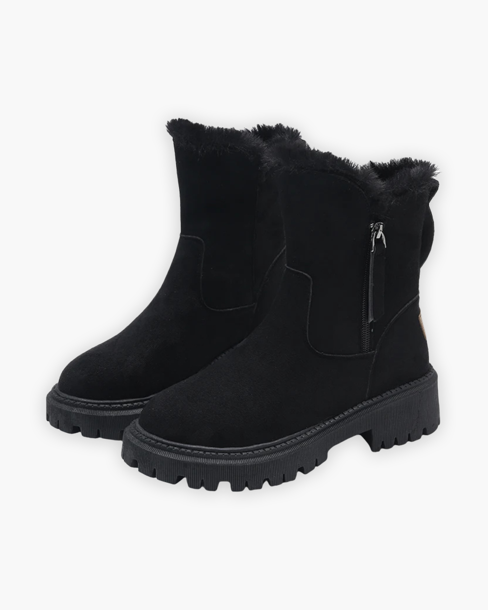 Gefütterte Winterstiefel mit Reißverschluss