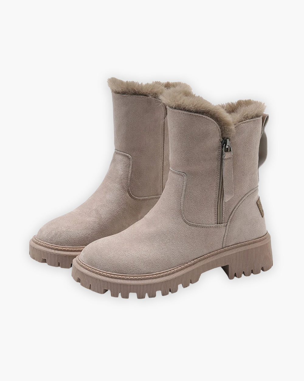 Gefütterte Winterstiefel mit Reißverschluss