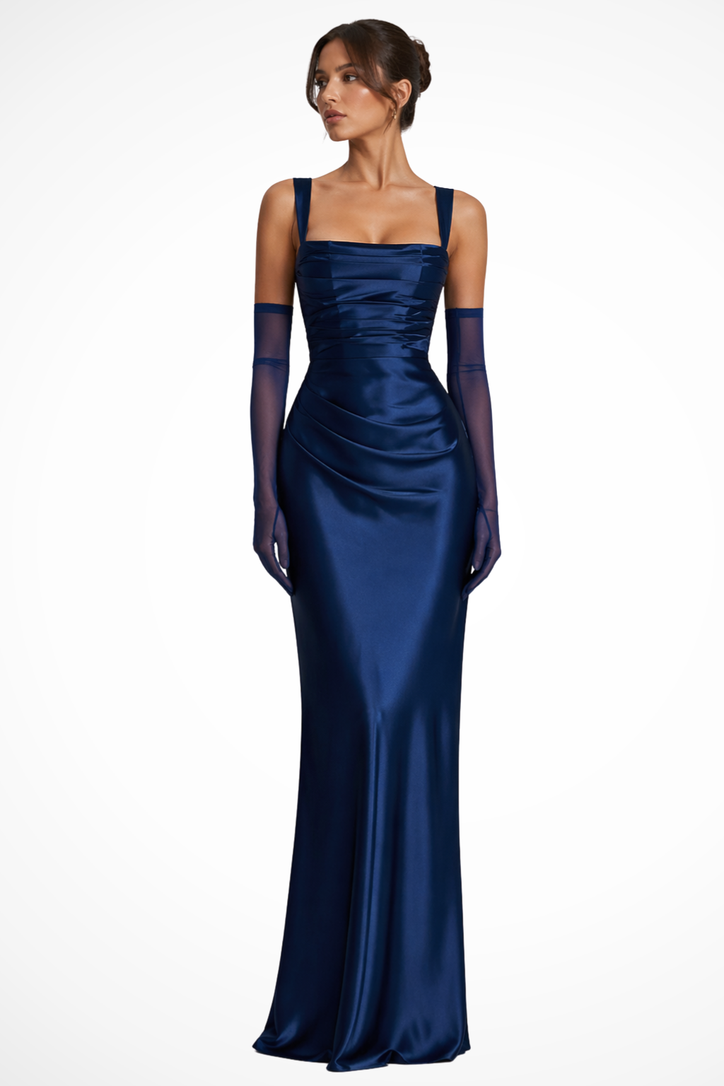 Viva | Elegantes Gerafftes Damen-Maxikleid mit Quadratischem Ausschnitt 3