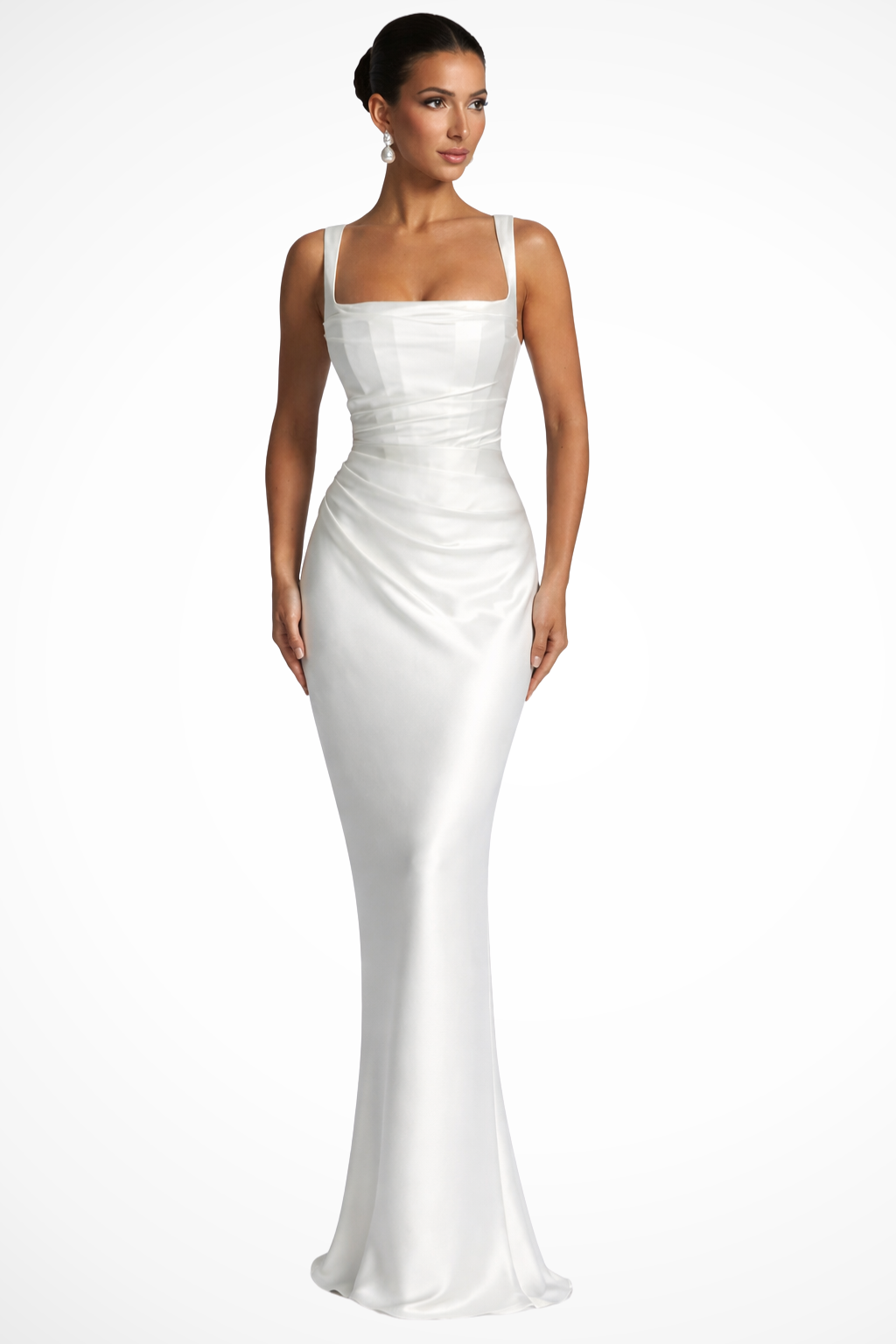 Viva | Elegantes Gerafftes Damen-Maxikleid mit Quadratischem Ausschnitt 4