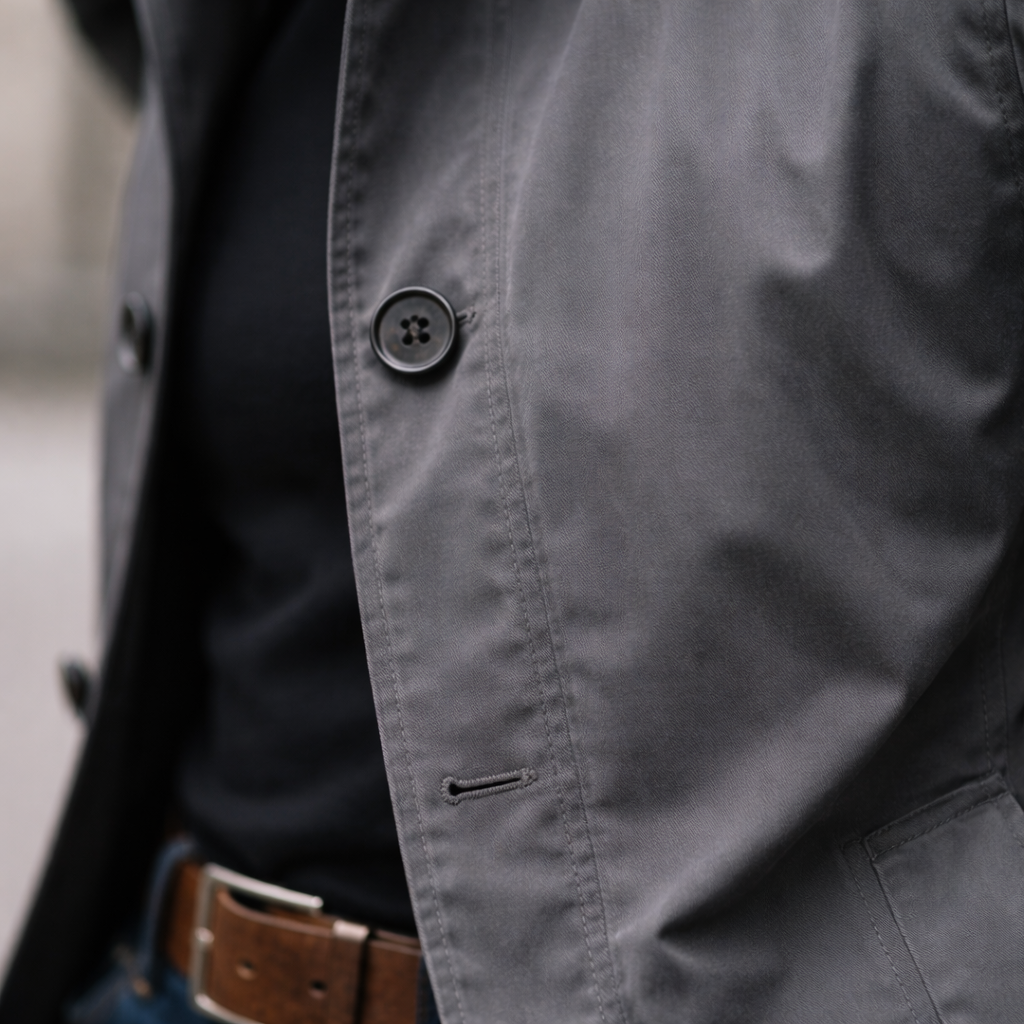 Wilfred | Eleganter und Leichter Herrenmantel Lang in Schwarz 7